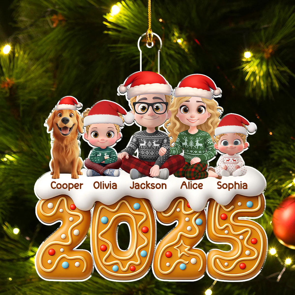 Family Of The Year - Personalized Custom Acrylic Ornament - Image 4
