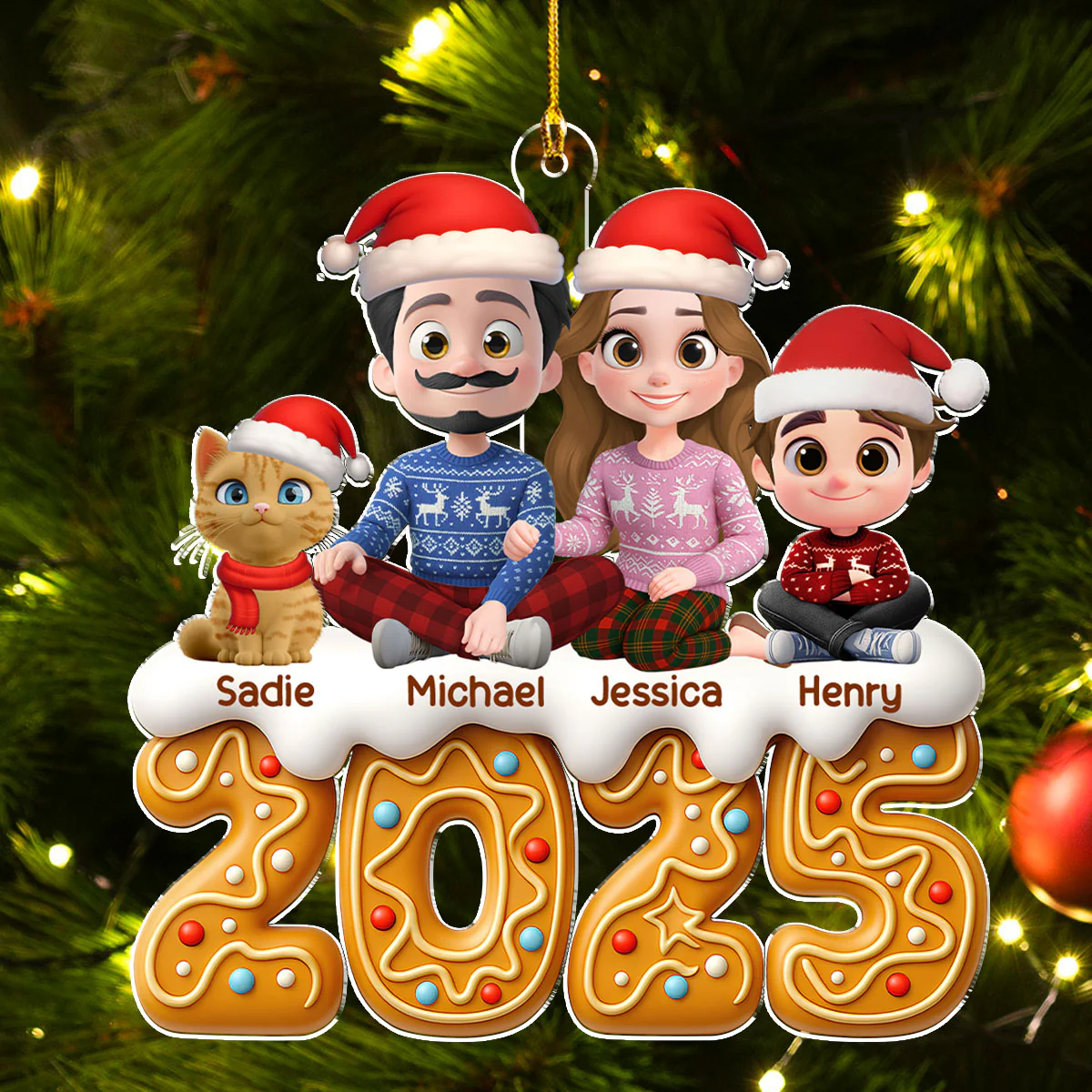 Family Of The Year Pet Version - Personalized Custom Acrylic Ornament - Image 4