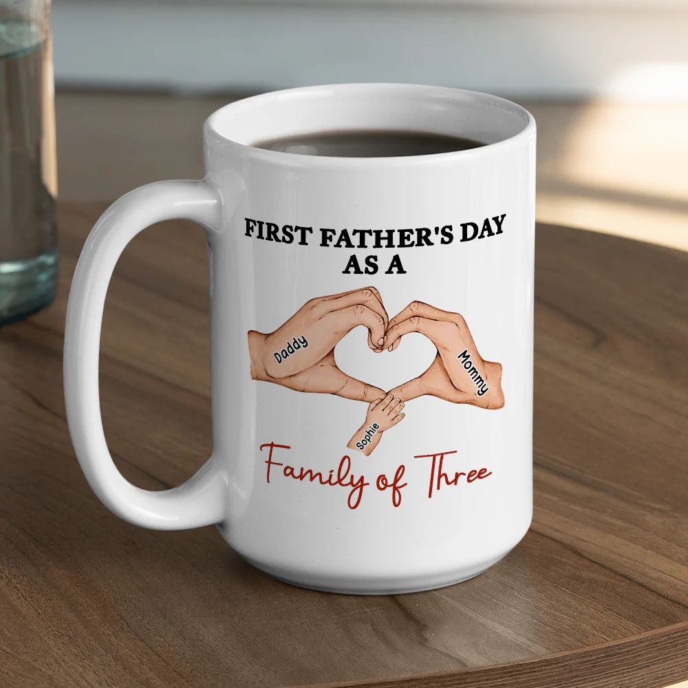 Family Of Three - Personalized Custom Coffee Mug - Image 4