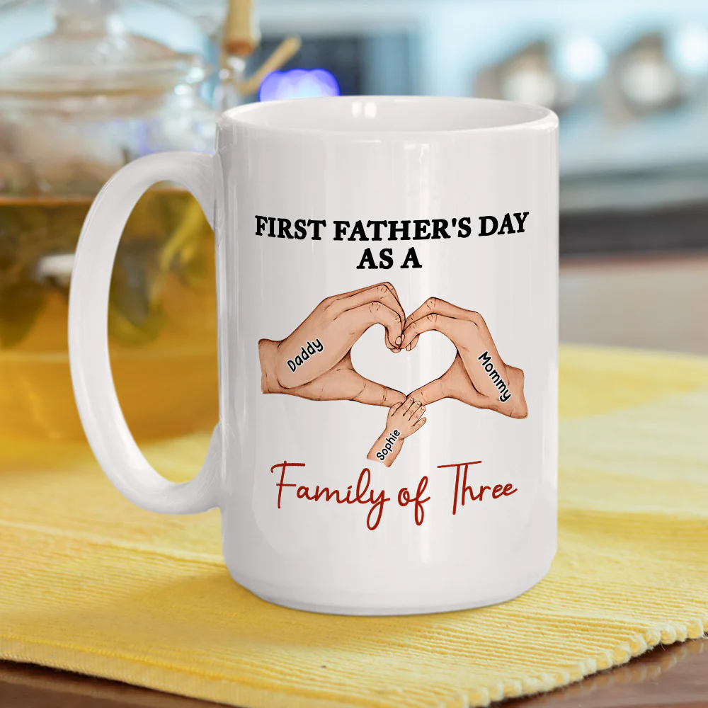 Family Of Three - Personalized Custom Coffee Mug - Image 5
