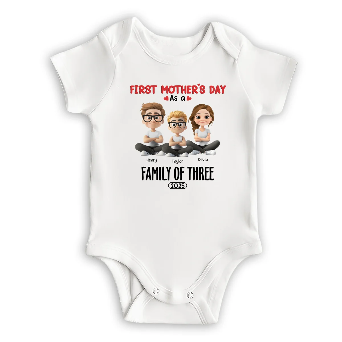 Family Of Three - Personalized Custom T-shirt And Onesie - Image 13