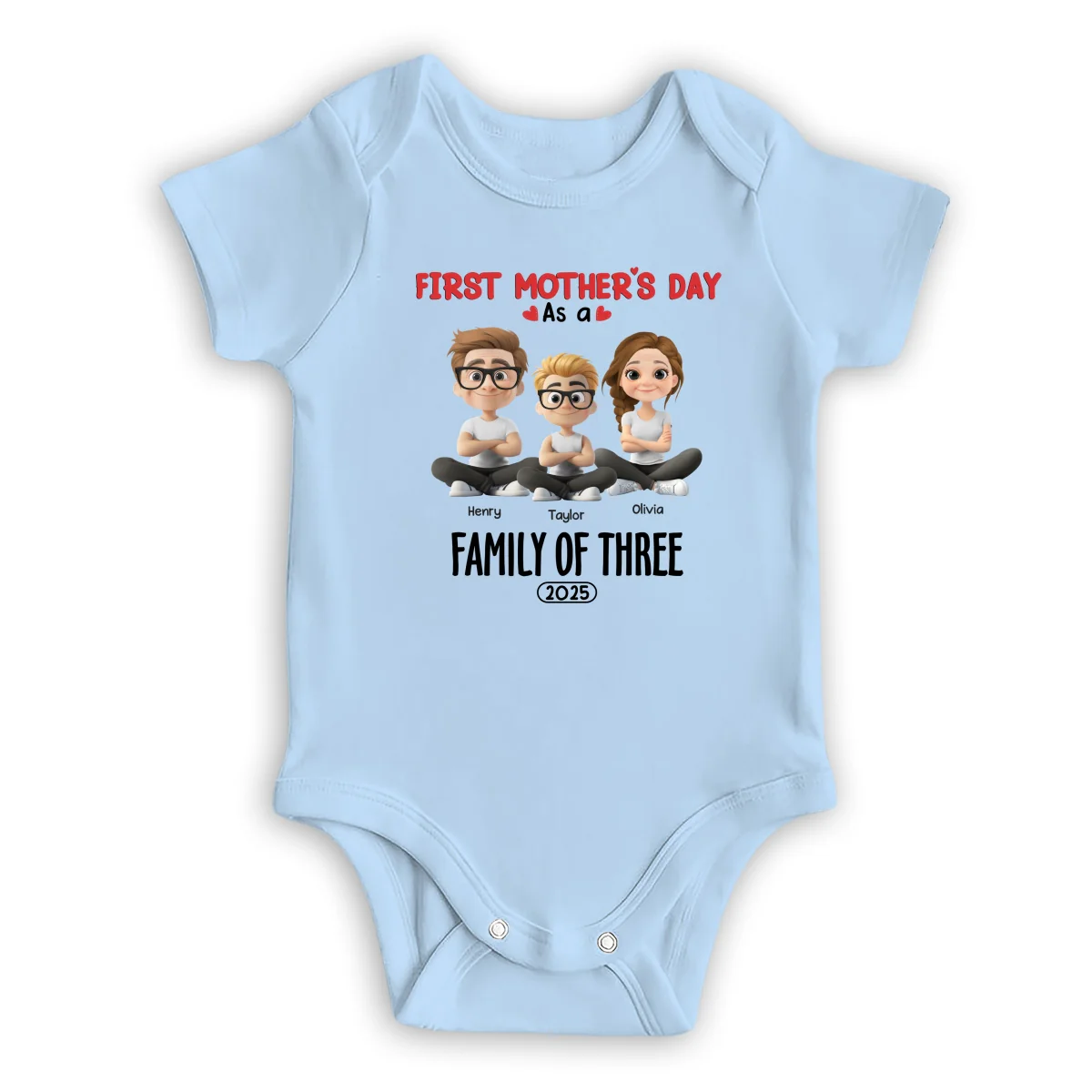 Family Of Three - Personalized Custom T-shirt And Onesie - Image 15