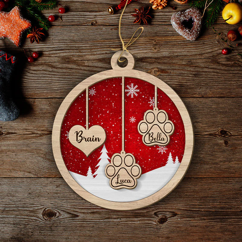 Family Ornament - Personalized Custom 2-layered Wood Ornament - Image 3