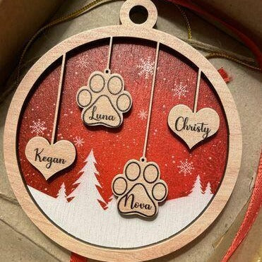Family Ornament - Personalized Custom 2-layered Wood Ornament - Image 5
