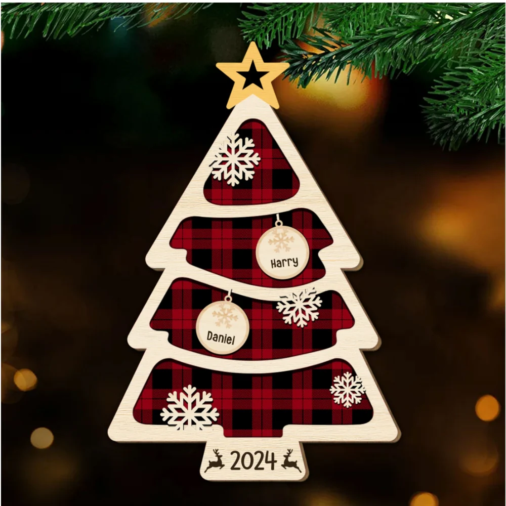 Family Ornament - Personalized Custom Wood Ornament - Image 5