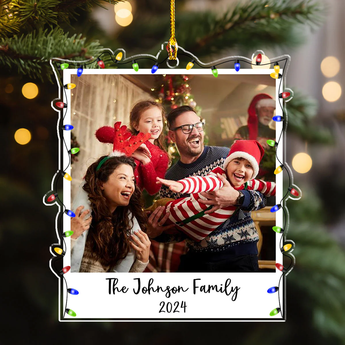 Family Photo Ornament 2024 - Personalized Custom Acrylic Ornament - Image 2