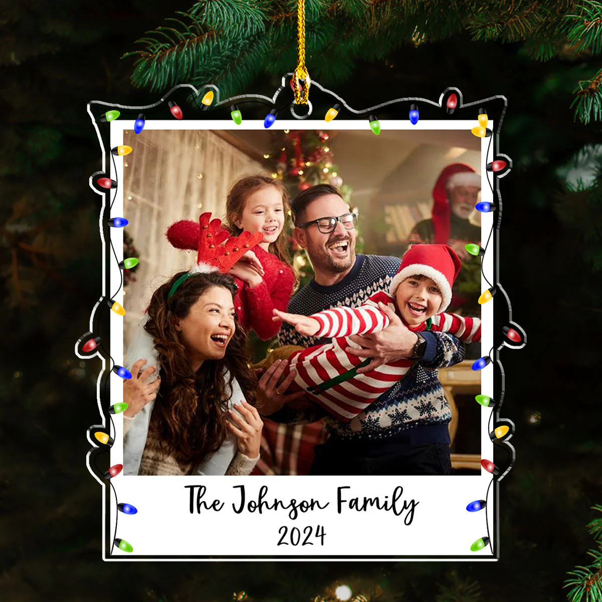 Family Photo Ornament 2024 - Personalized Custom Acrylic Ornament - Image 3
