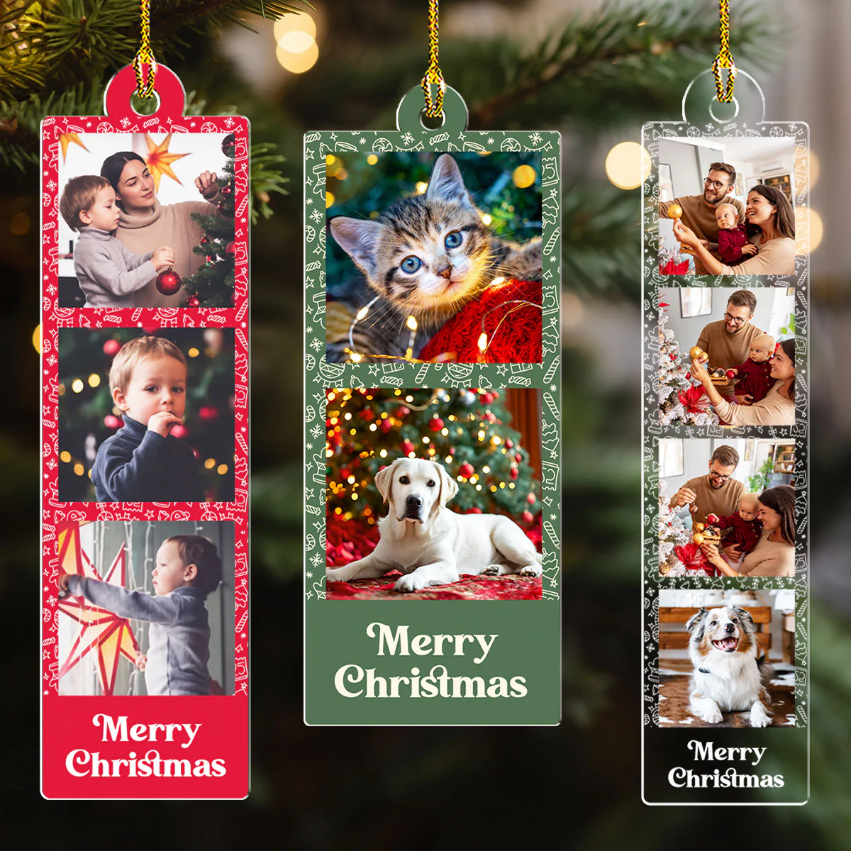 Family Photo Strip - Personalized Custom Acrylic Ornament