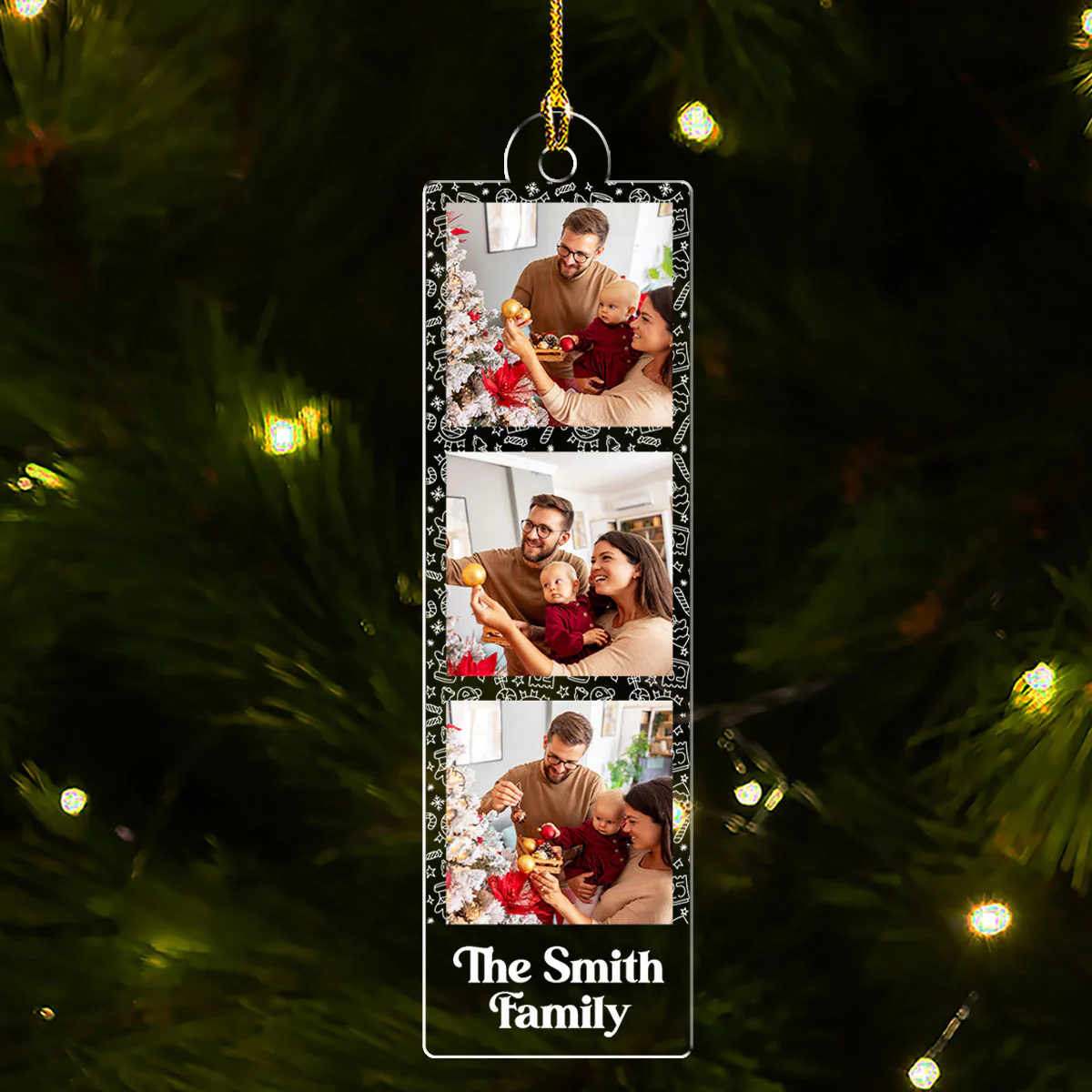 Family Photo Strip - Personalized Custom Acrylic Ornament - Image 3