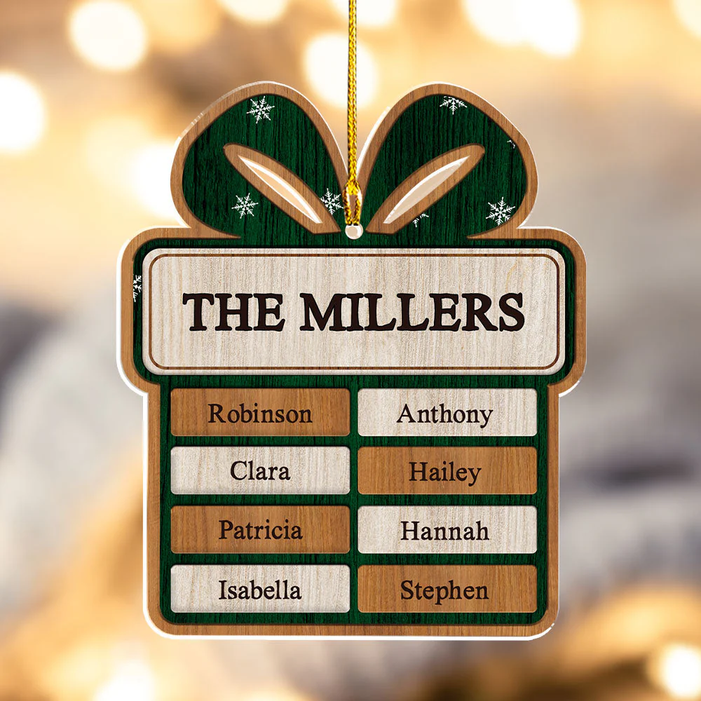 Family Present - Personalized Custom Acrylic Ornament - Image 2