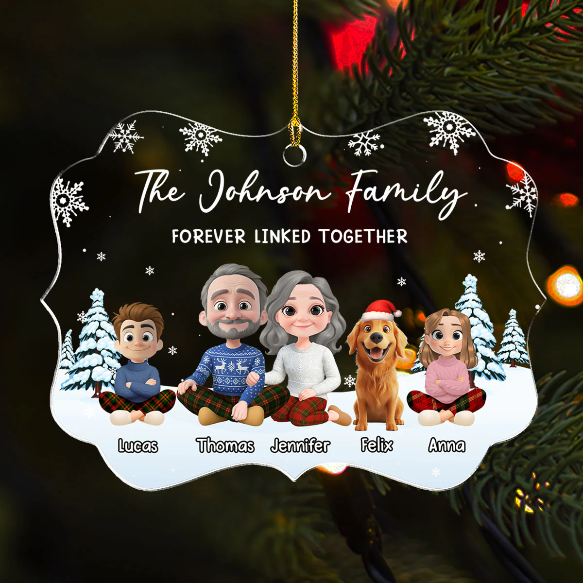 Family Roots Bloom Every Season - Personalized Custom Acrylic Ornament - Image 3