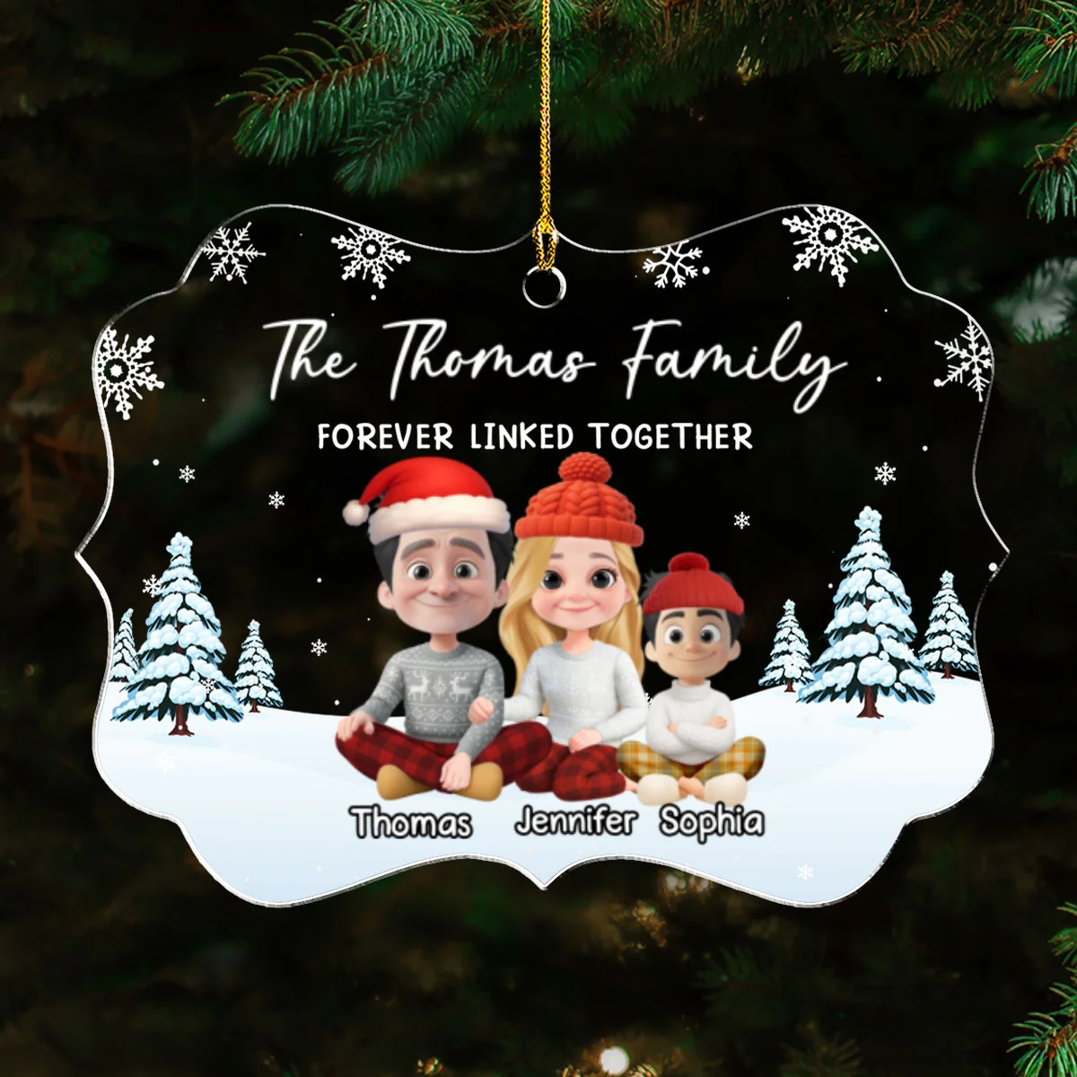 Family Roots Bloom Every Season - Personalized Custom Acrylic Ornament - Image 6