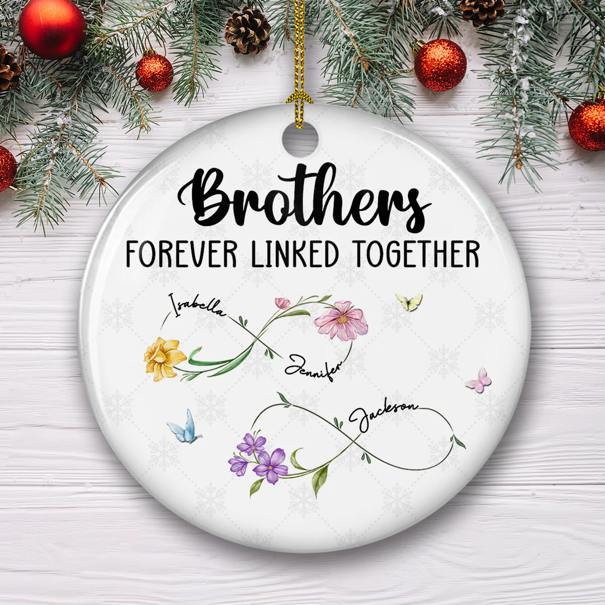 Family Roots Forever Linked Together - Personalized Custom Ceramic Ornament - Image 2
