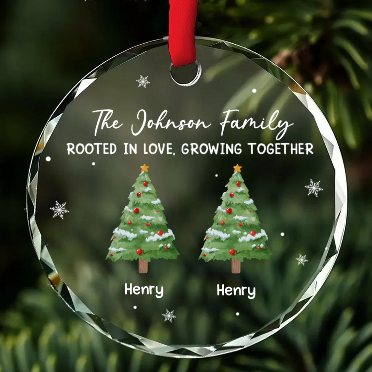 Family Roots Grow Ever Deeper - Personalized Custom Glass Ornament - Image 7