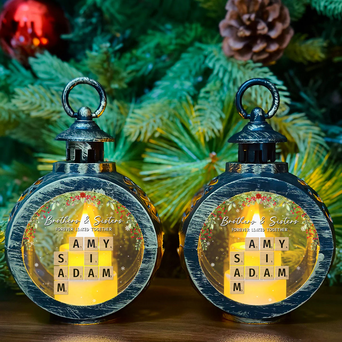 Family Roots Hold Us Close - Personalized Custom Christmas Lantern - Image 4