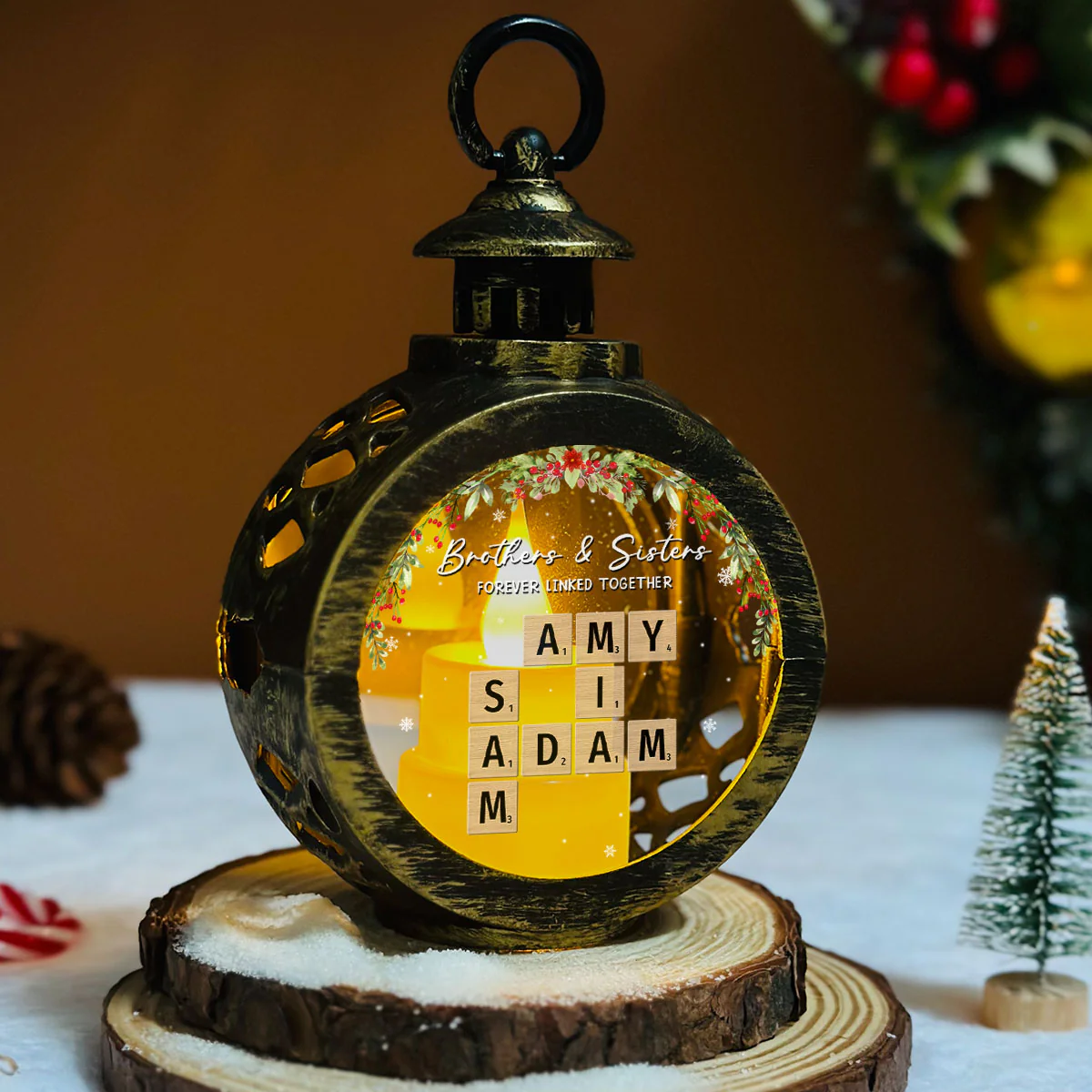 Family Roots Hold Us Close - Personalized Custom Christmas Lantern - Image 7
