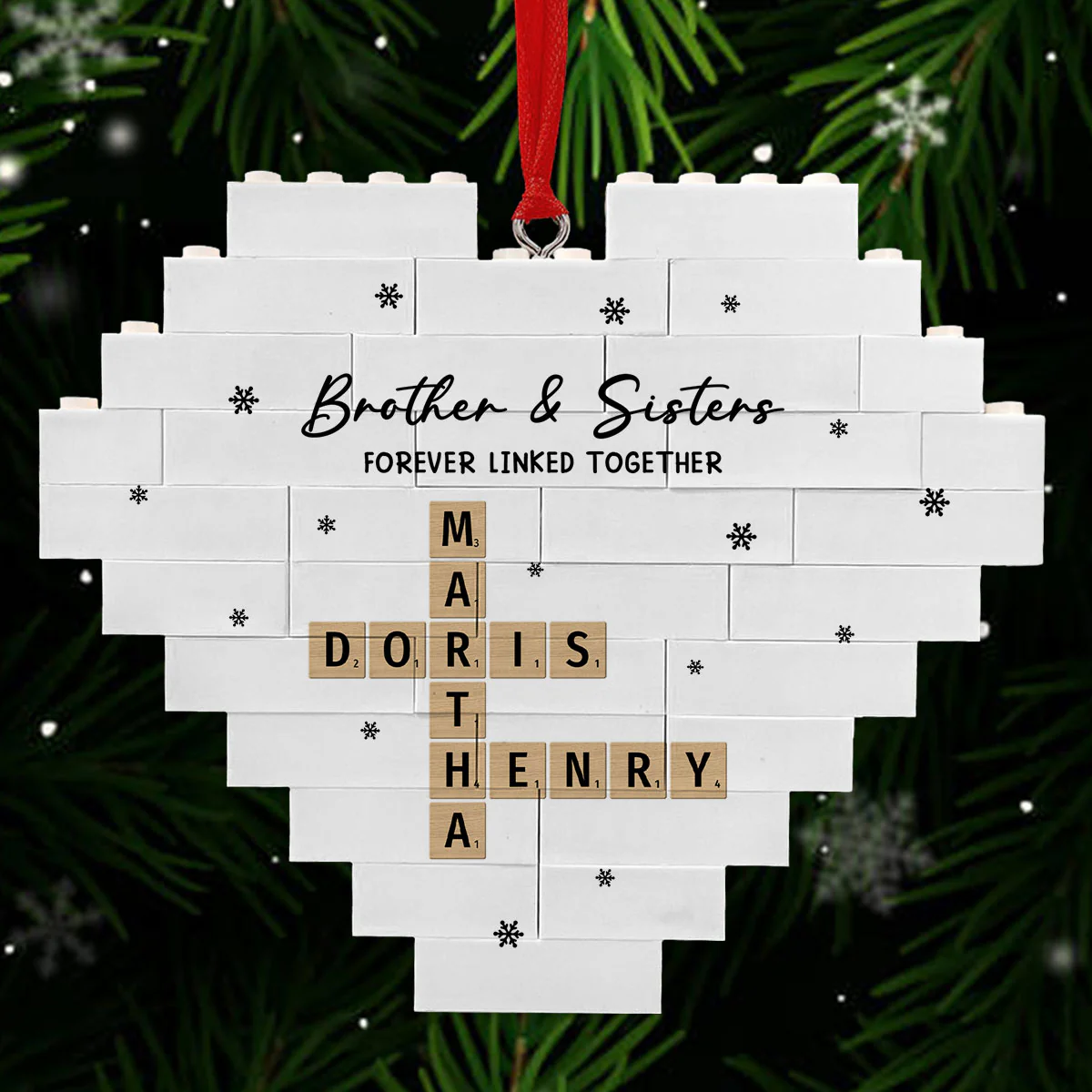 Family Roots Keep Us Together - Personalized Custom Heart Puzzle Ornament
