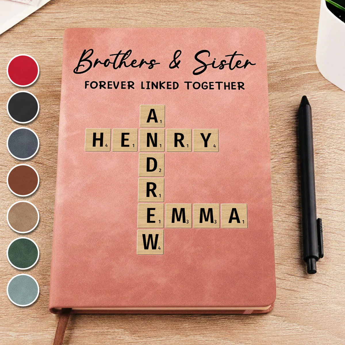 Family Roots Keep Us Together - Personalized Custom Leather Journal