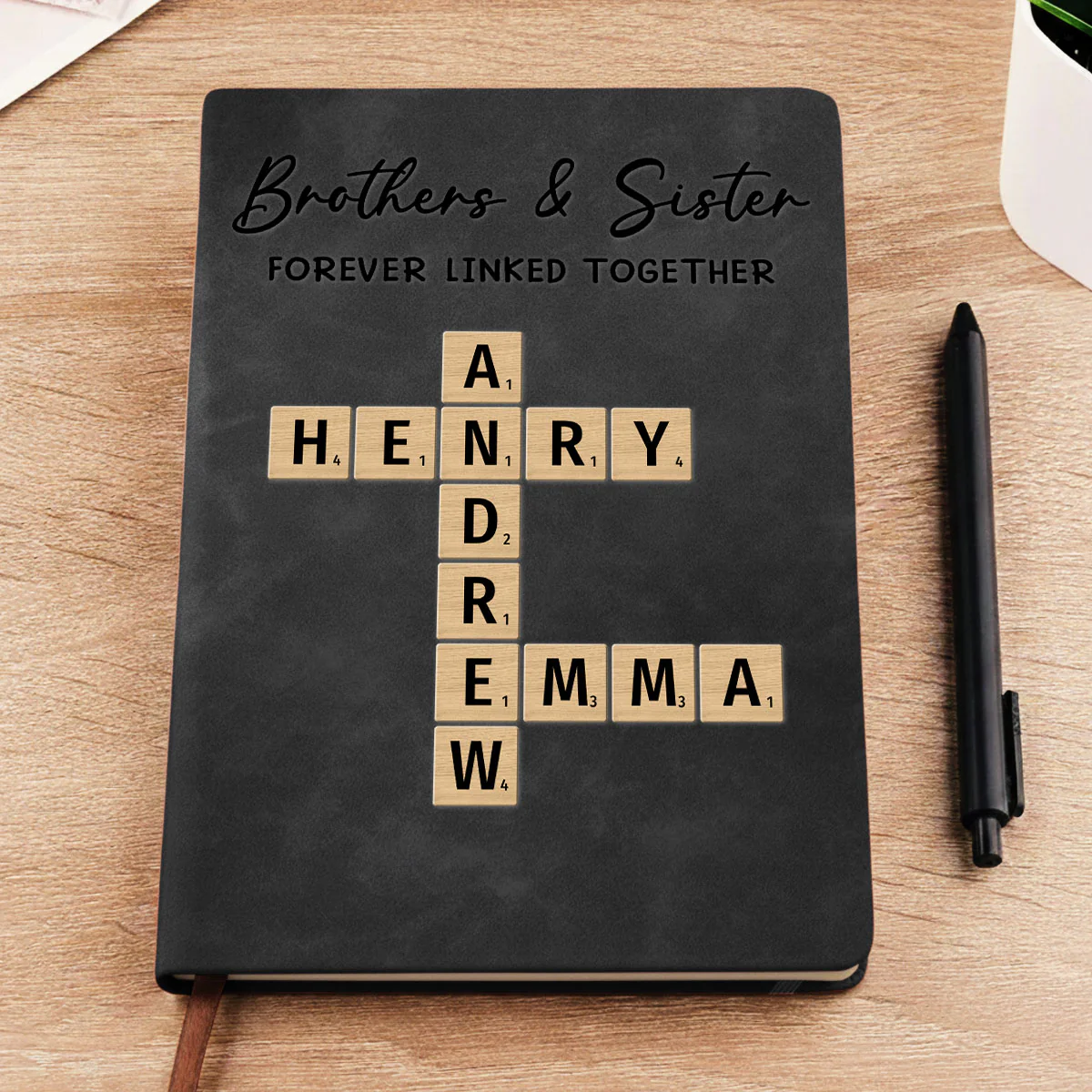 Family Roots Keep Us Together - Personalized Custom Leather Journal - Image 2