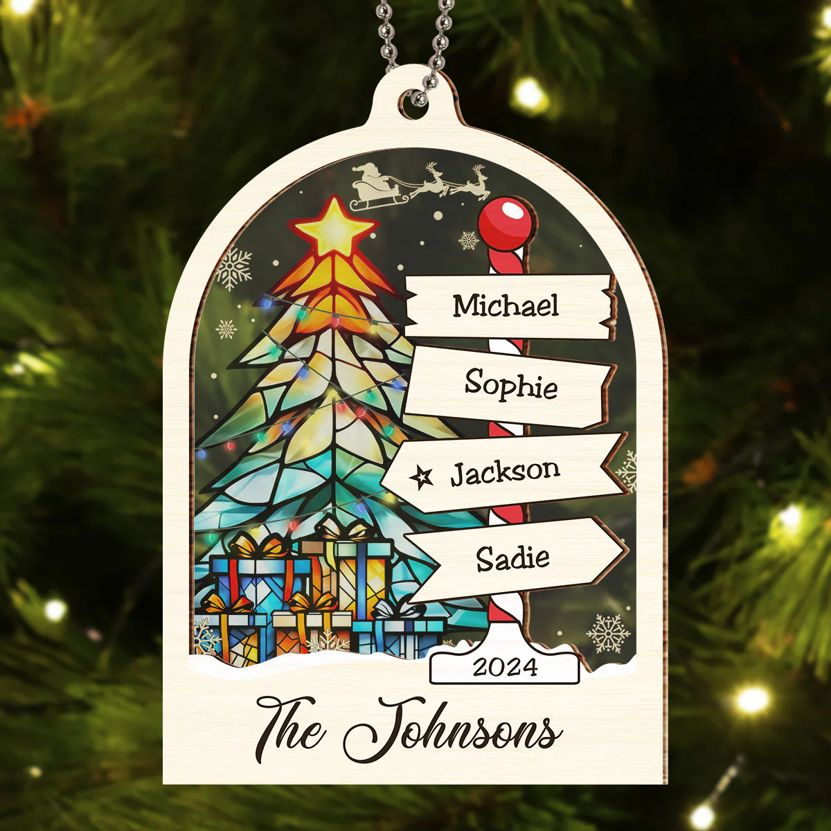 Family Sign - Personalized Custom Suncatcher Ornament - Image 2