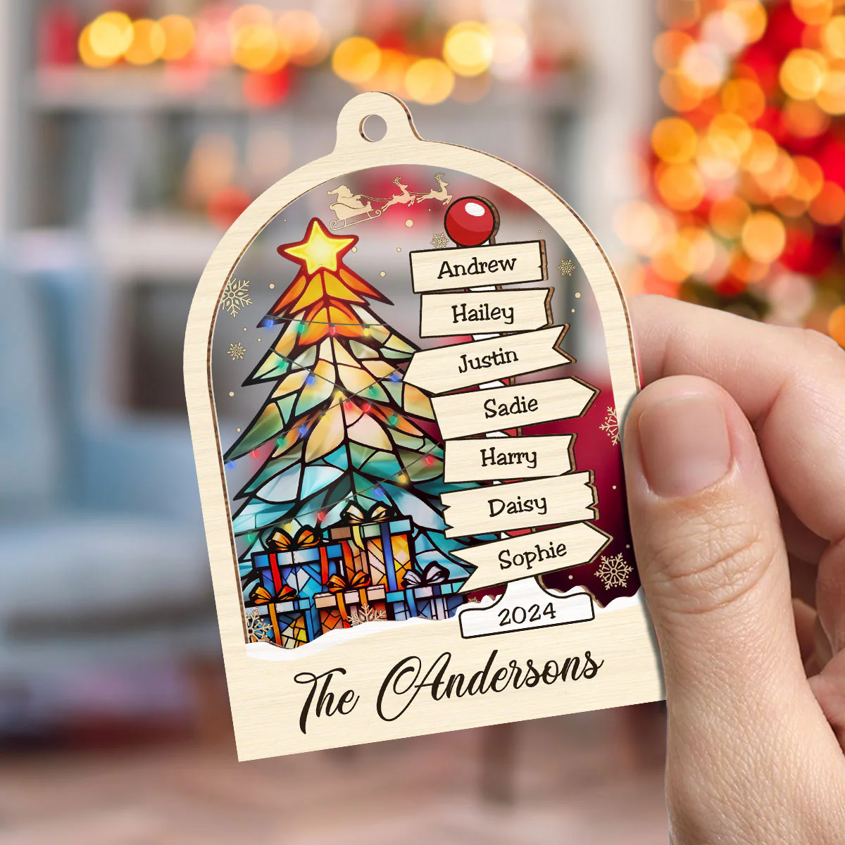 Family Sign - Personalized Custom Suncatcher Ornament - Image 3
