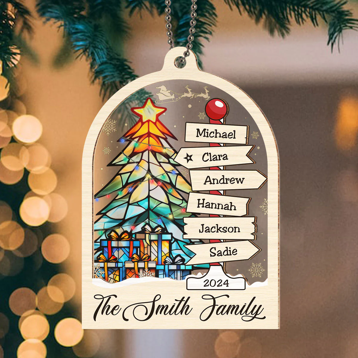 Family Sign - Personalized Custom Suncatcher Ornament - Image 4