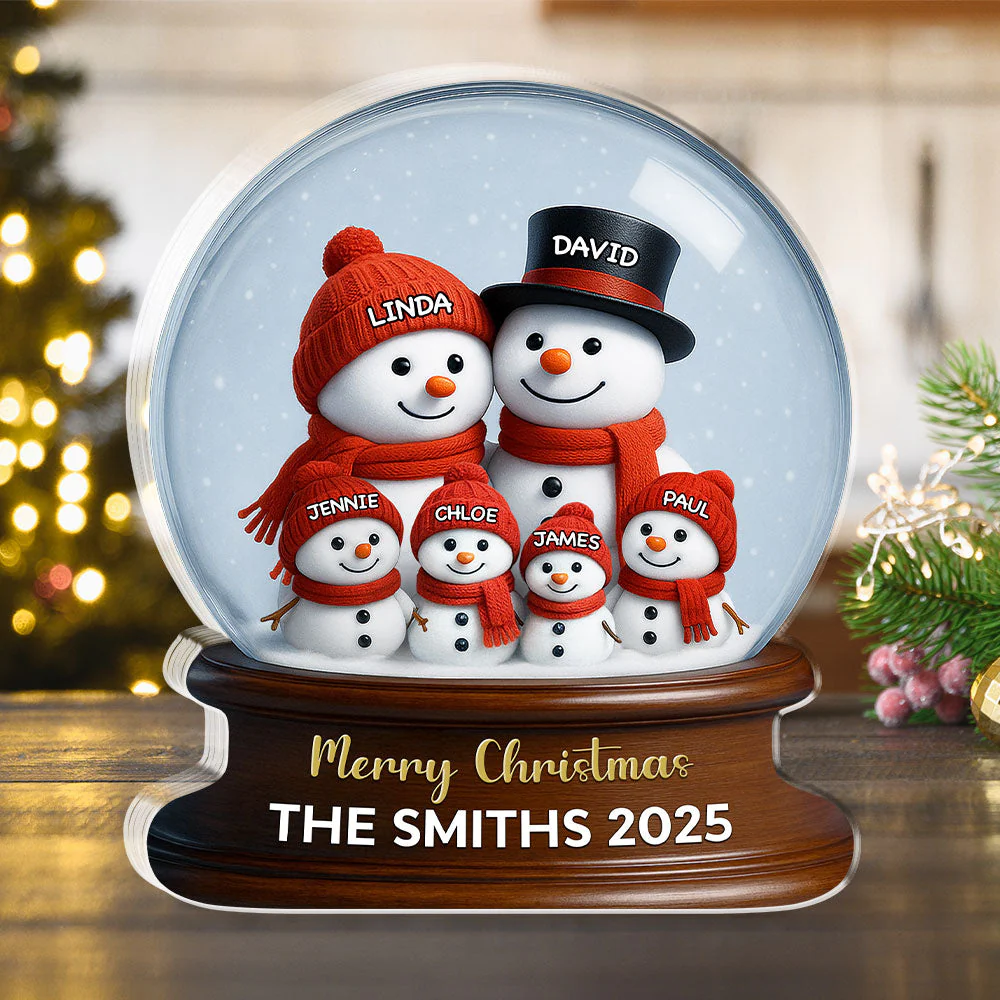 Family Snowglobe - Personalized Custom Acrylic Plaque - Image 3