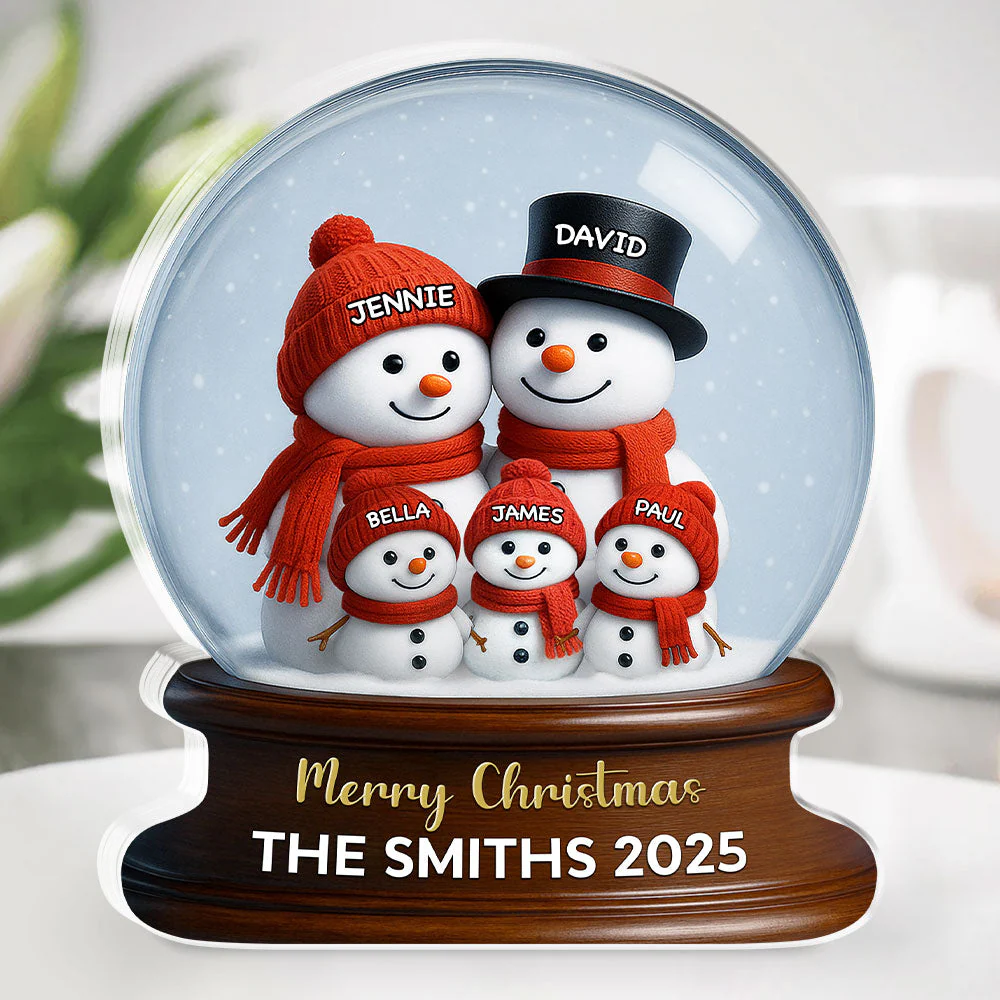 Family Snowglobe - Personalized Custom Acrylic Plaque - Image 4