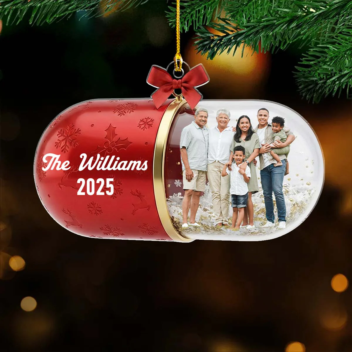 Family Sparkle - Personalized Custom Acrylic Ornament - Image 3