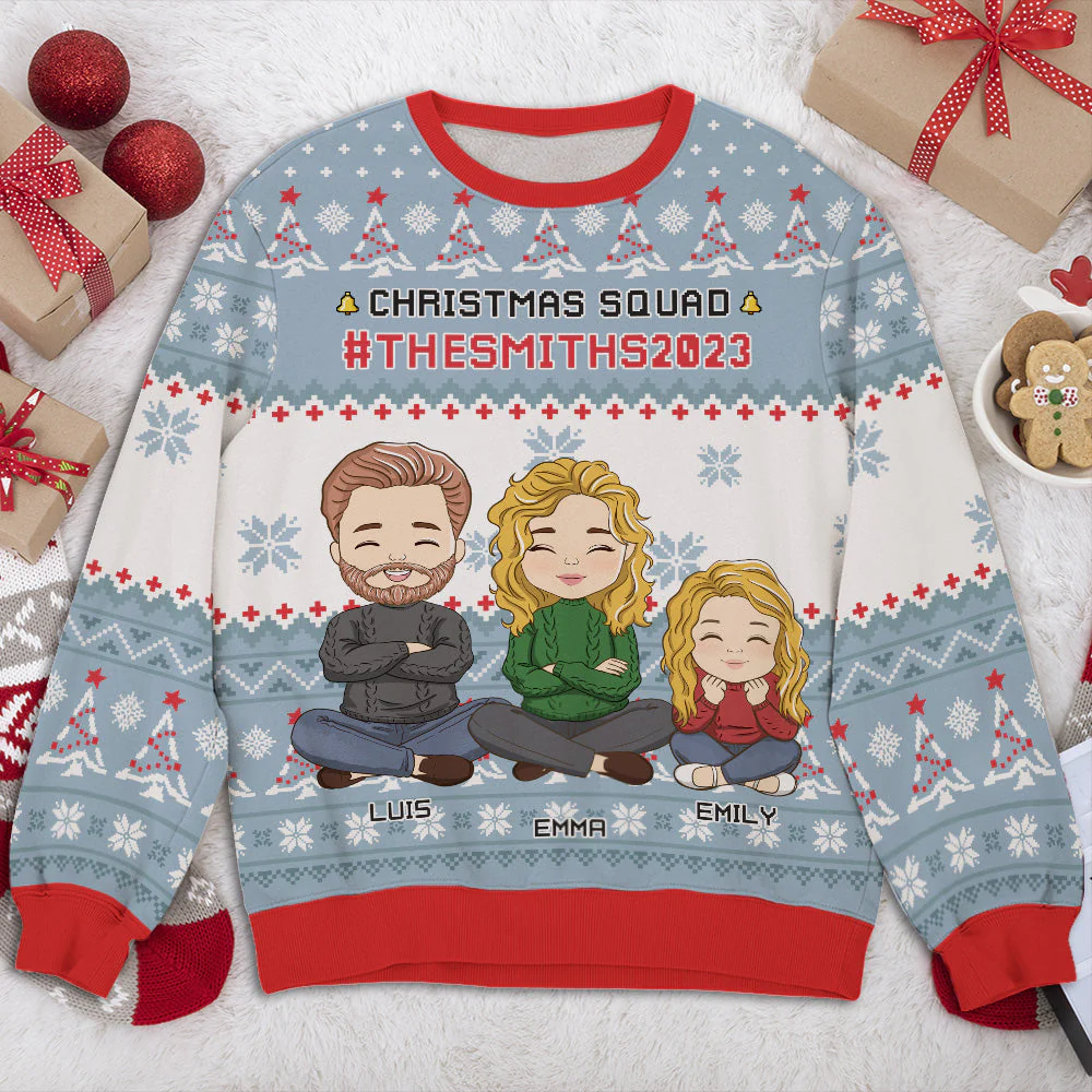 Family Squad - Personalized Custom All-Over-Print Sweatshirt - Image 2