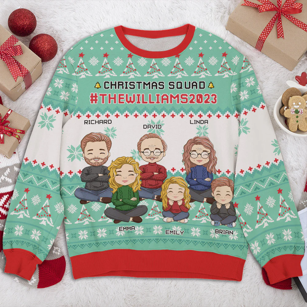 Family Squad - Personalized Custom All-Over-Print Sweatshirt - Image 3