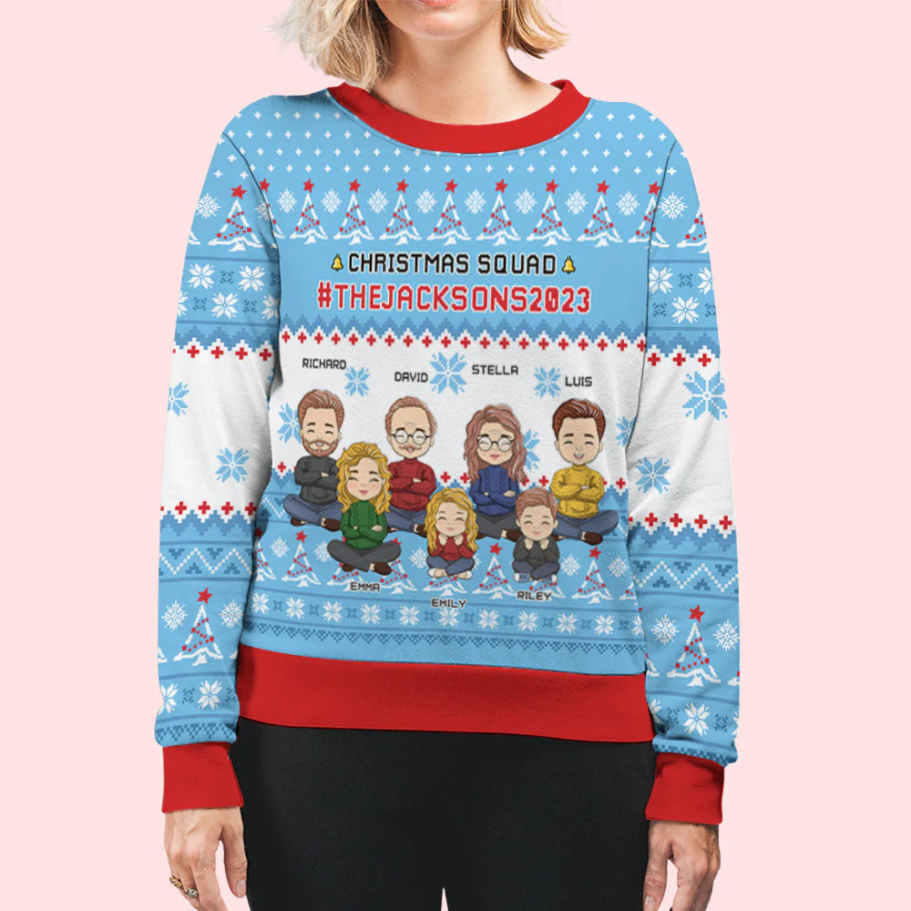 Family Squad - Personalized Custom All-Over-Print Sweatshirt - Image 5