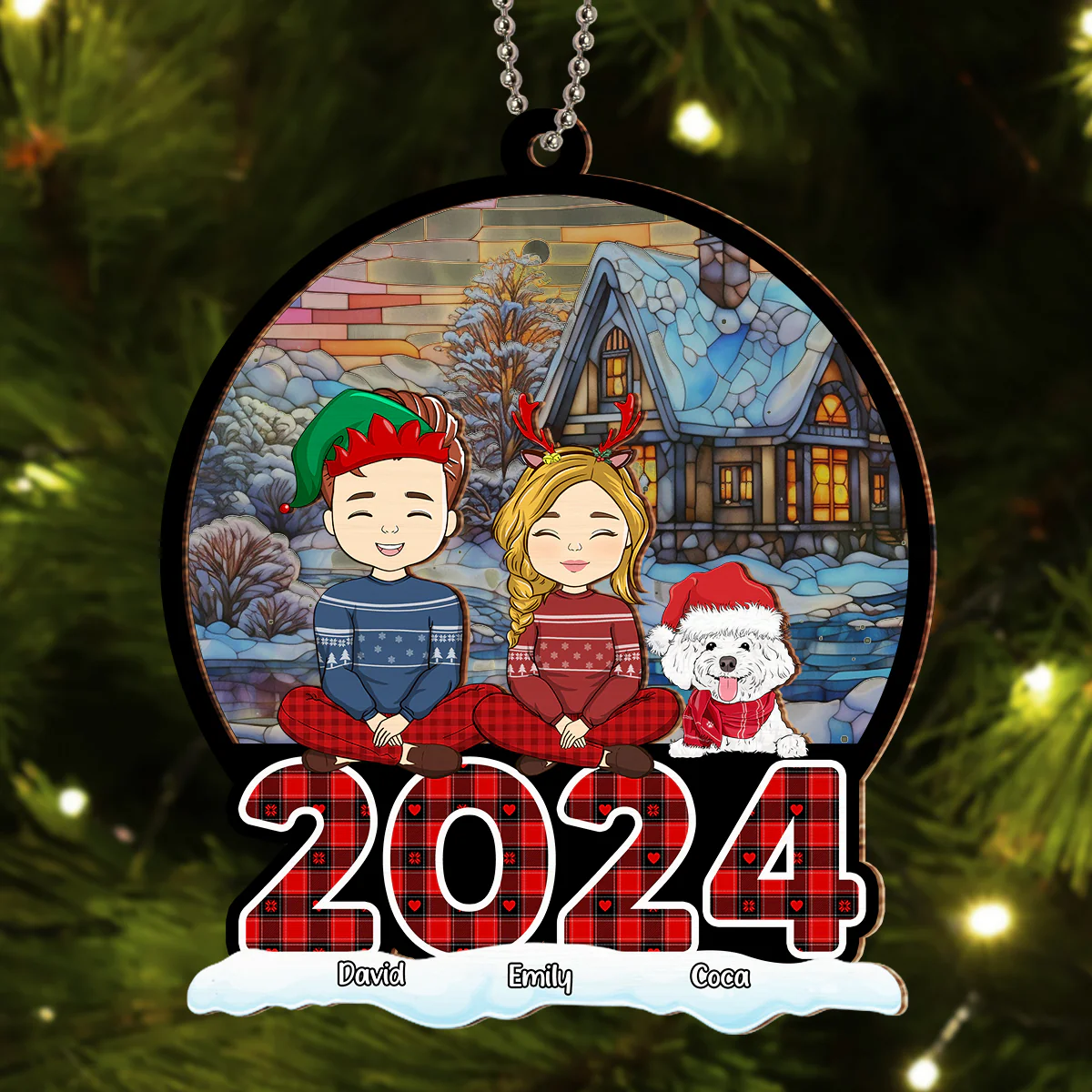 Family Squad - Personalized Custom Suncatcher Ornament - Image 3