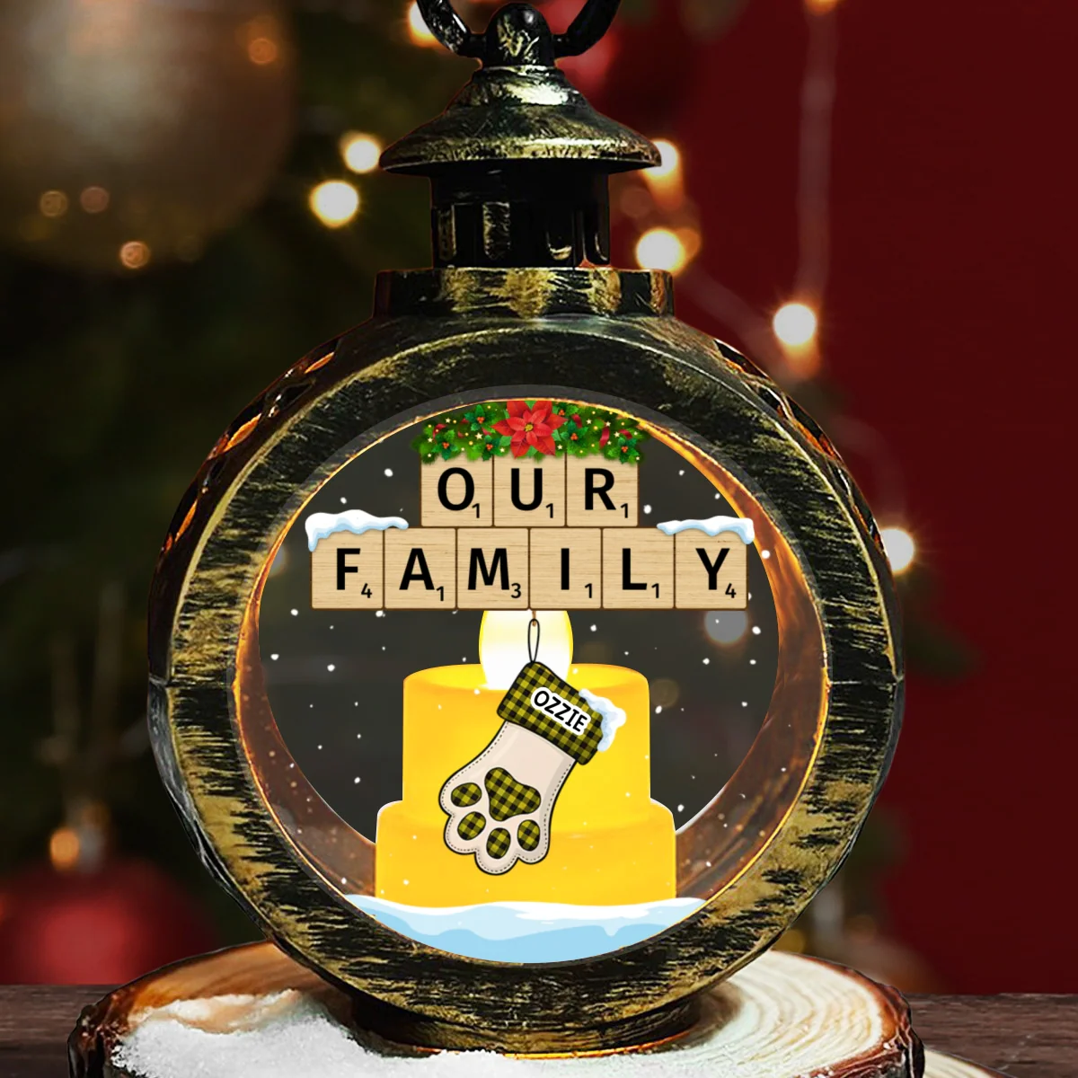 Family Stocking - Personalized Custom Christmas Lantern - Image 6