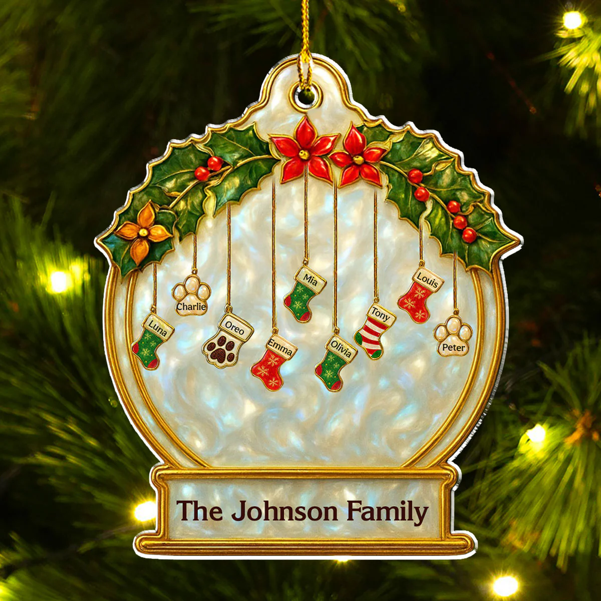 Family Stockings - Personalized Custom Acrylic Ornament - Image 2