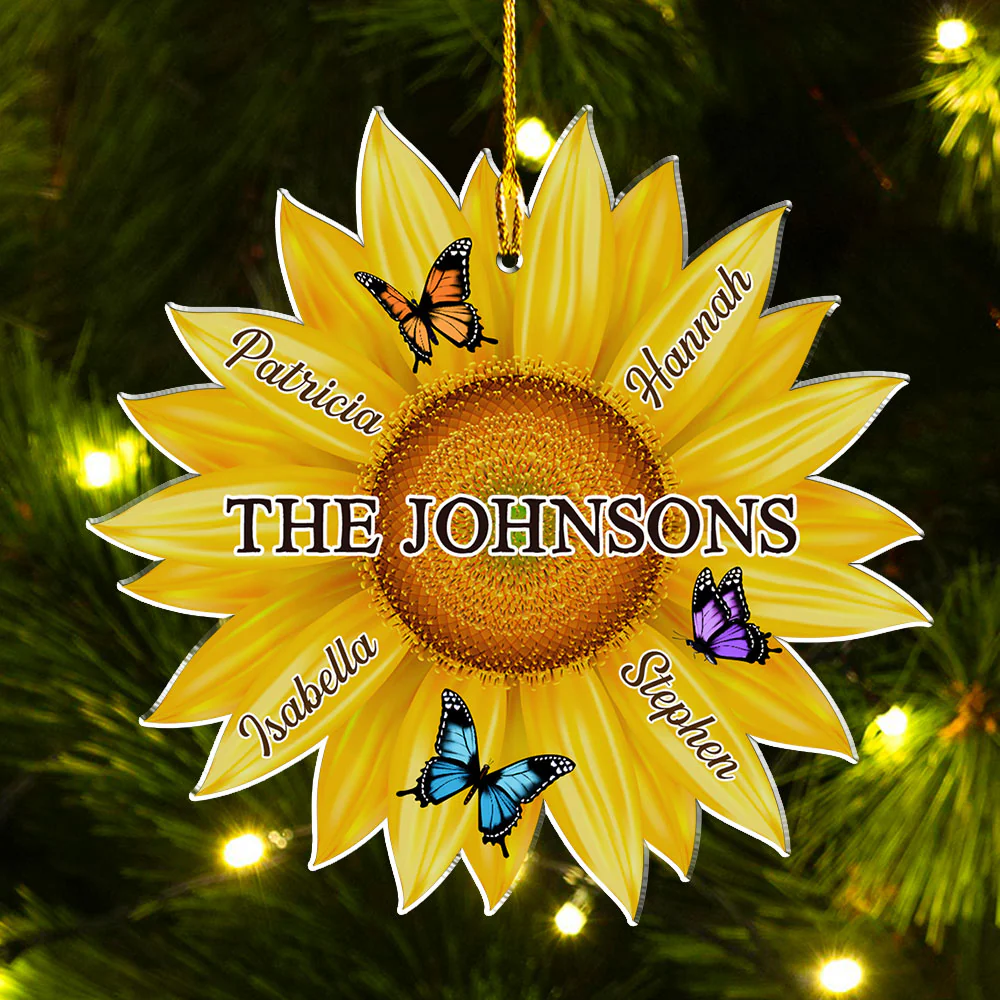 Family Sunflower - Personalized Custom Acrylic Ornament - Image 4