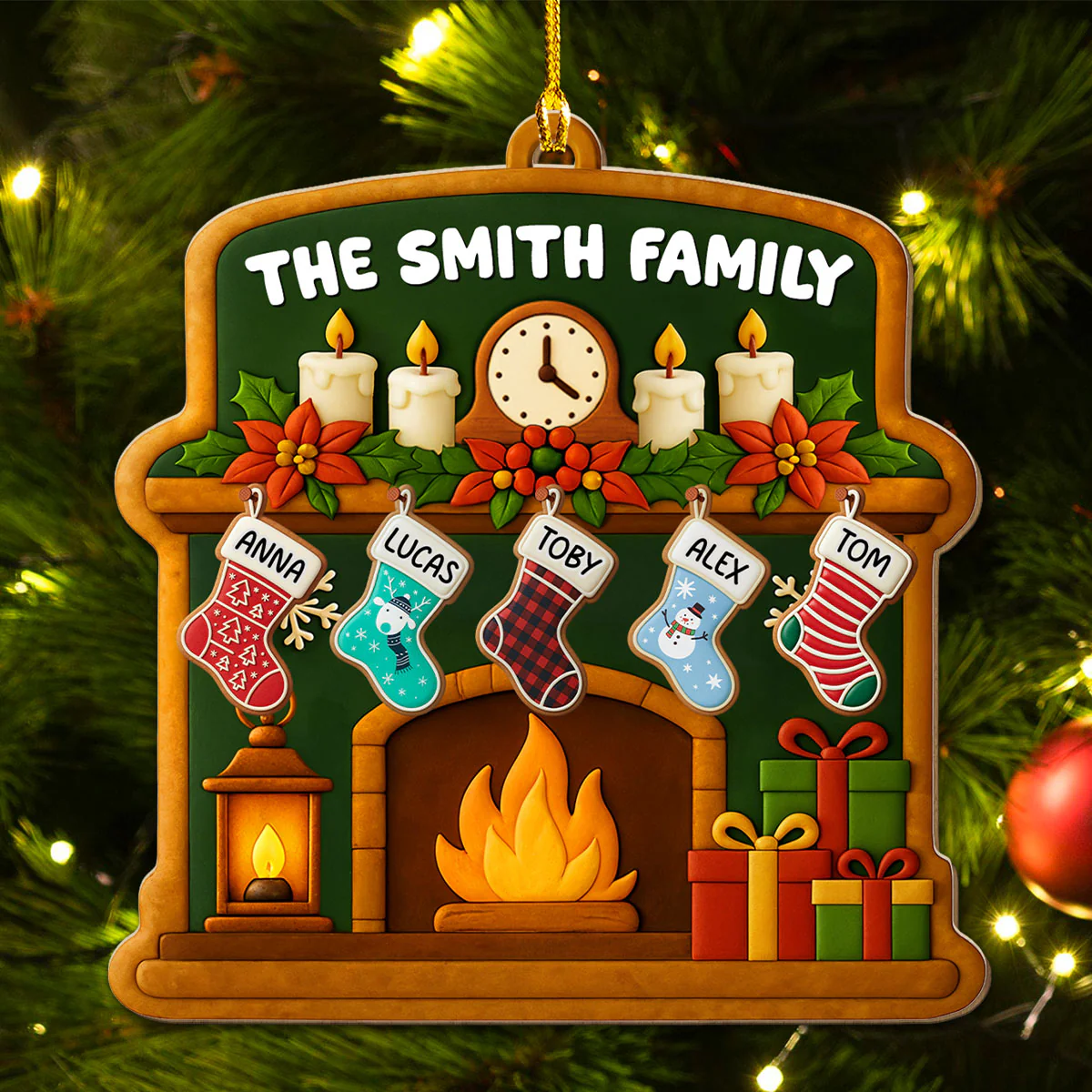 Family The Love That Never End - Personalized Custom Wood Ornament - Image 2