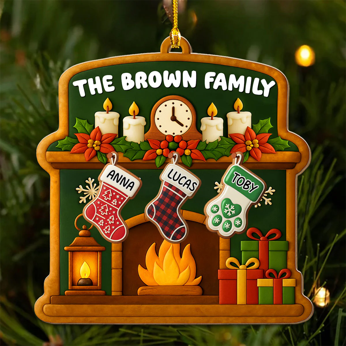 Family The Love That Never End - Personalized Custom Wood Ornament - Image 3