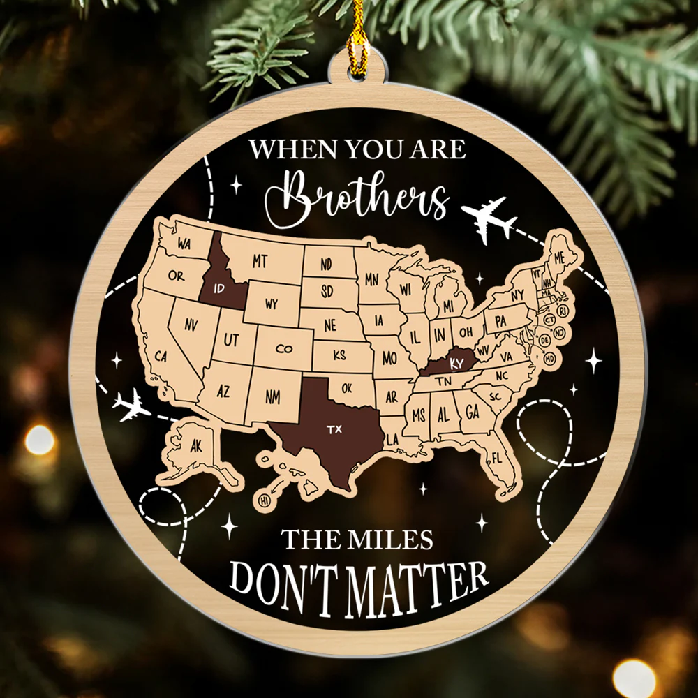 Family The Miles Do Not Matter US States - Personalized Custom Acrylic Ornament - Image 5