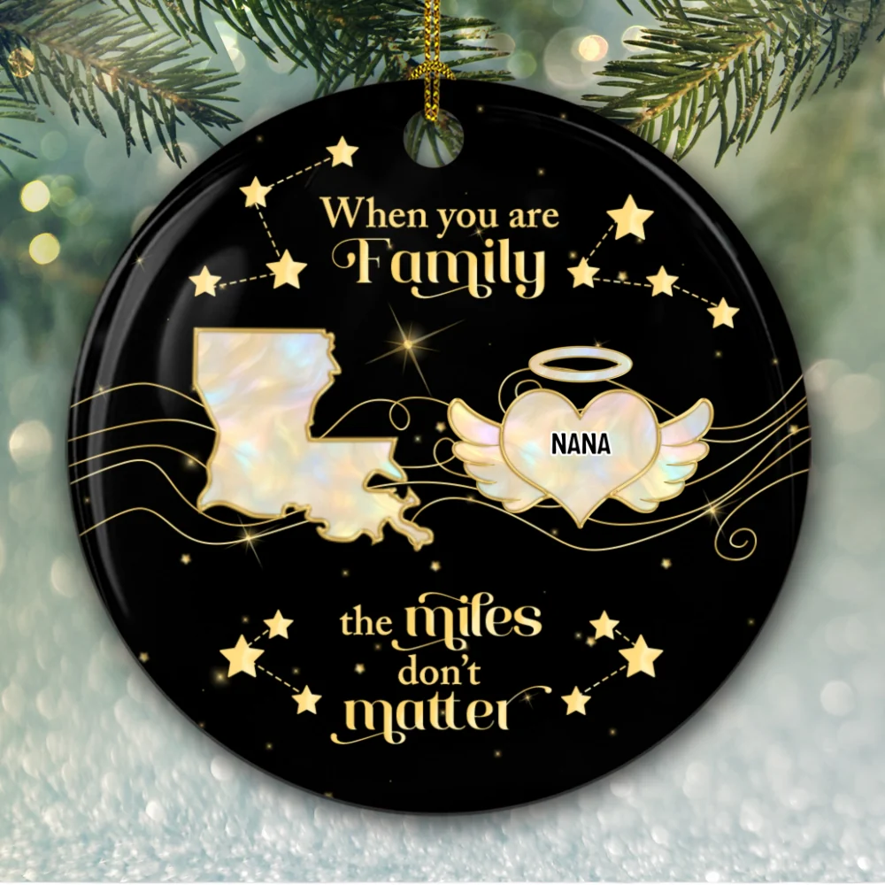 Family The Miles Dont Matter Memorial Version - Personalized Custom Ceramic Ornament - Image 6