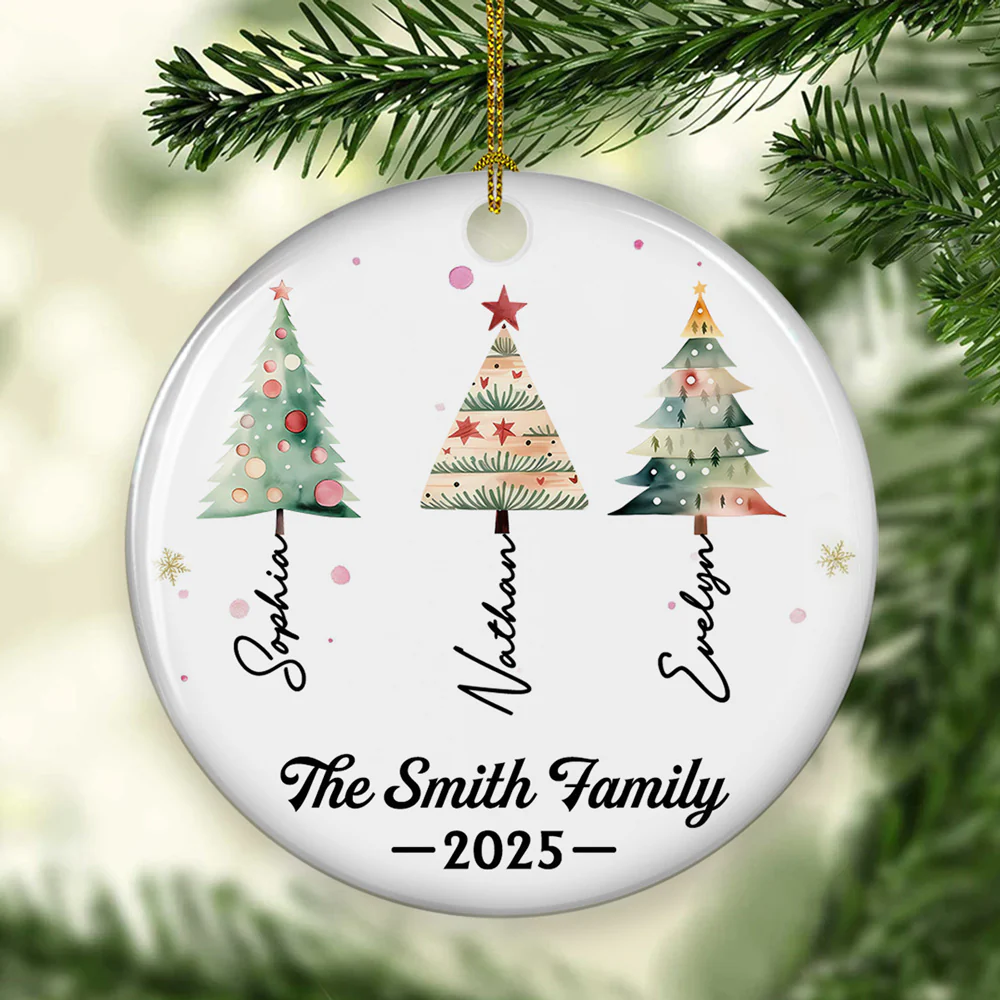 Family Themes - Personalized Custom Ceramic Ornament - Image 3