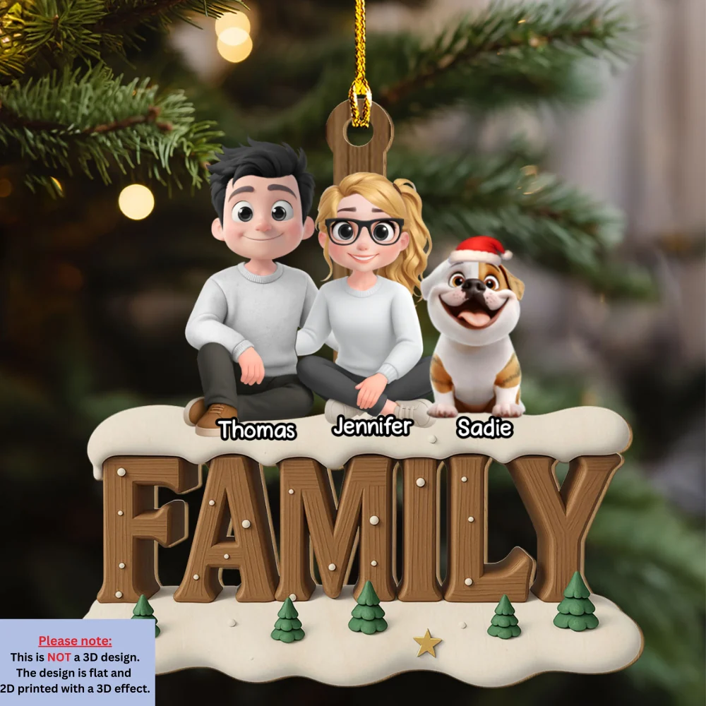Family This Year Onwards - Personalized Custom 3D Effect Wood Ornament - Image 6