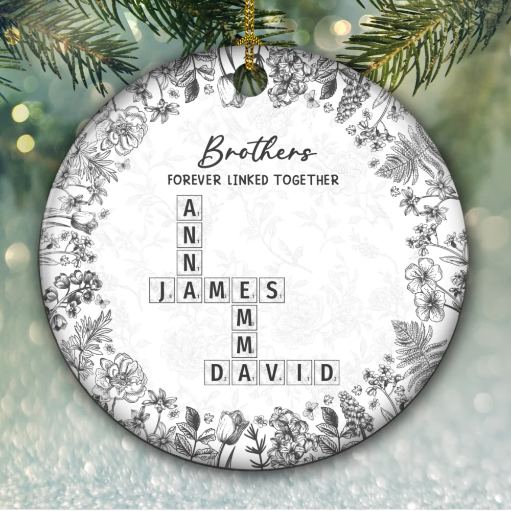 Family Ties Never Fade - Personalized Custom Ceramic Ornament - Image 5