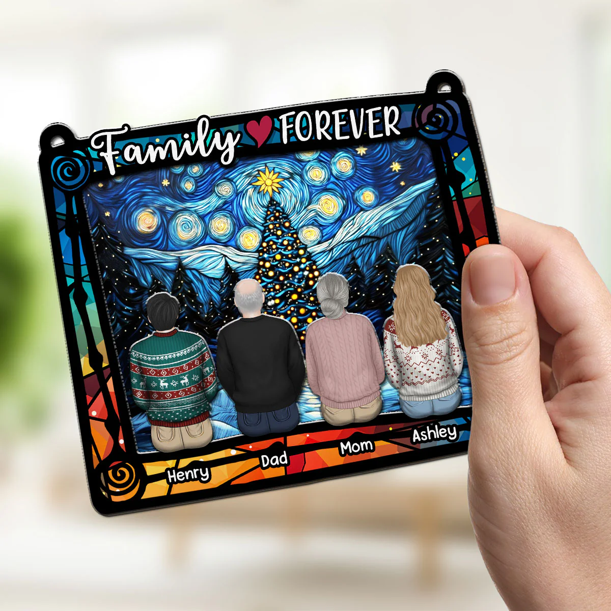 Family Ties That Last Forever - Personalized Custom Suncatcher - Image 2
