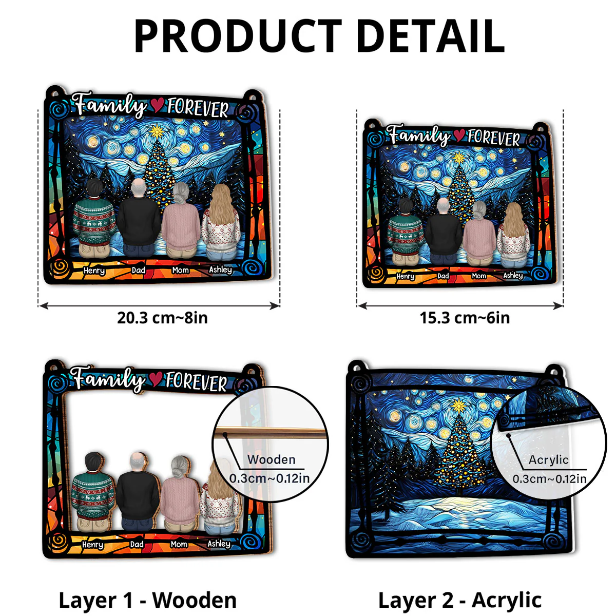 Family Ties That Last Forever - Personalized Custom Suncatcher - Image 5