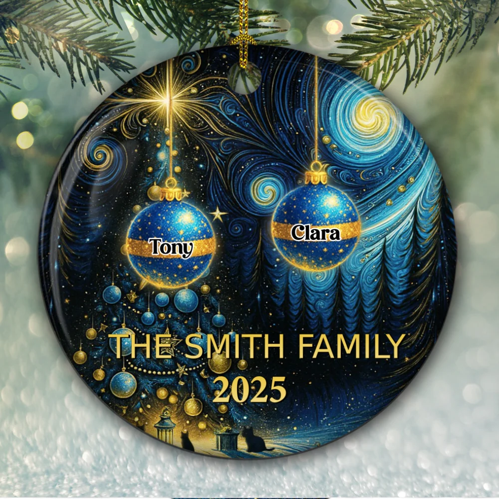 Family Together 2025 - Personalized Custom Ceramic Ornament - Image 6