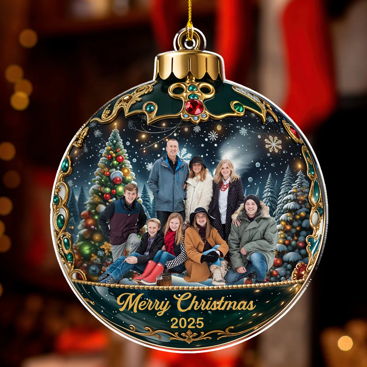 Family Together Christmas - Personalized Custom Acrylic Ornament - Image 2
