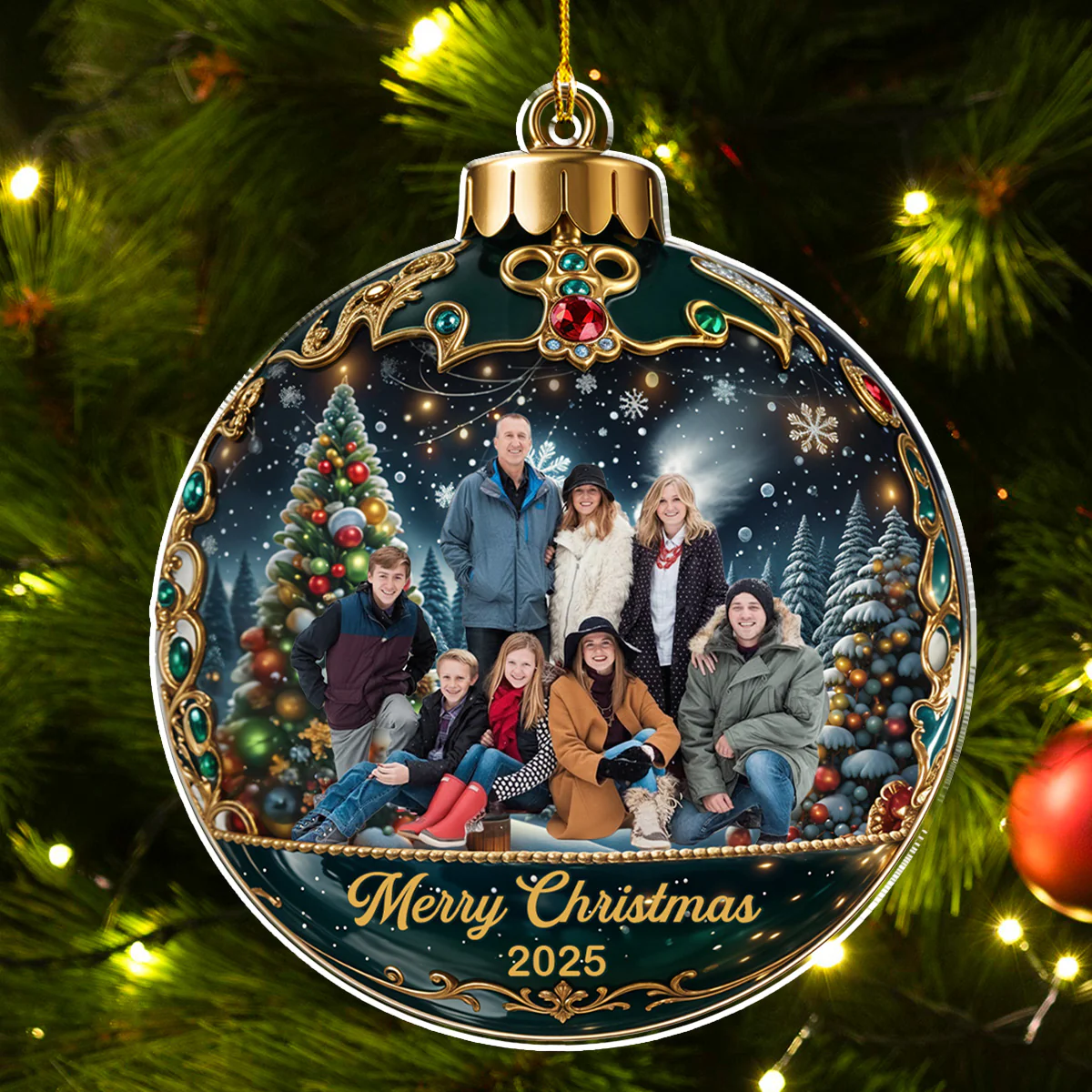 Family Together Christmas - Personalized Custom Acrylic Ornament - Image 3