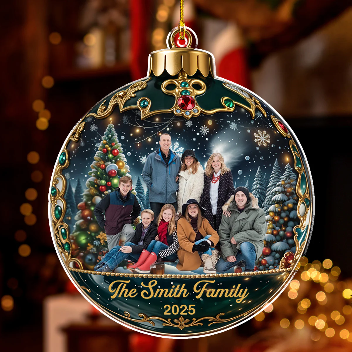 Family Together Christmas - Personalized Custom Acrylic Ornament - Image 4