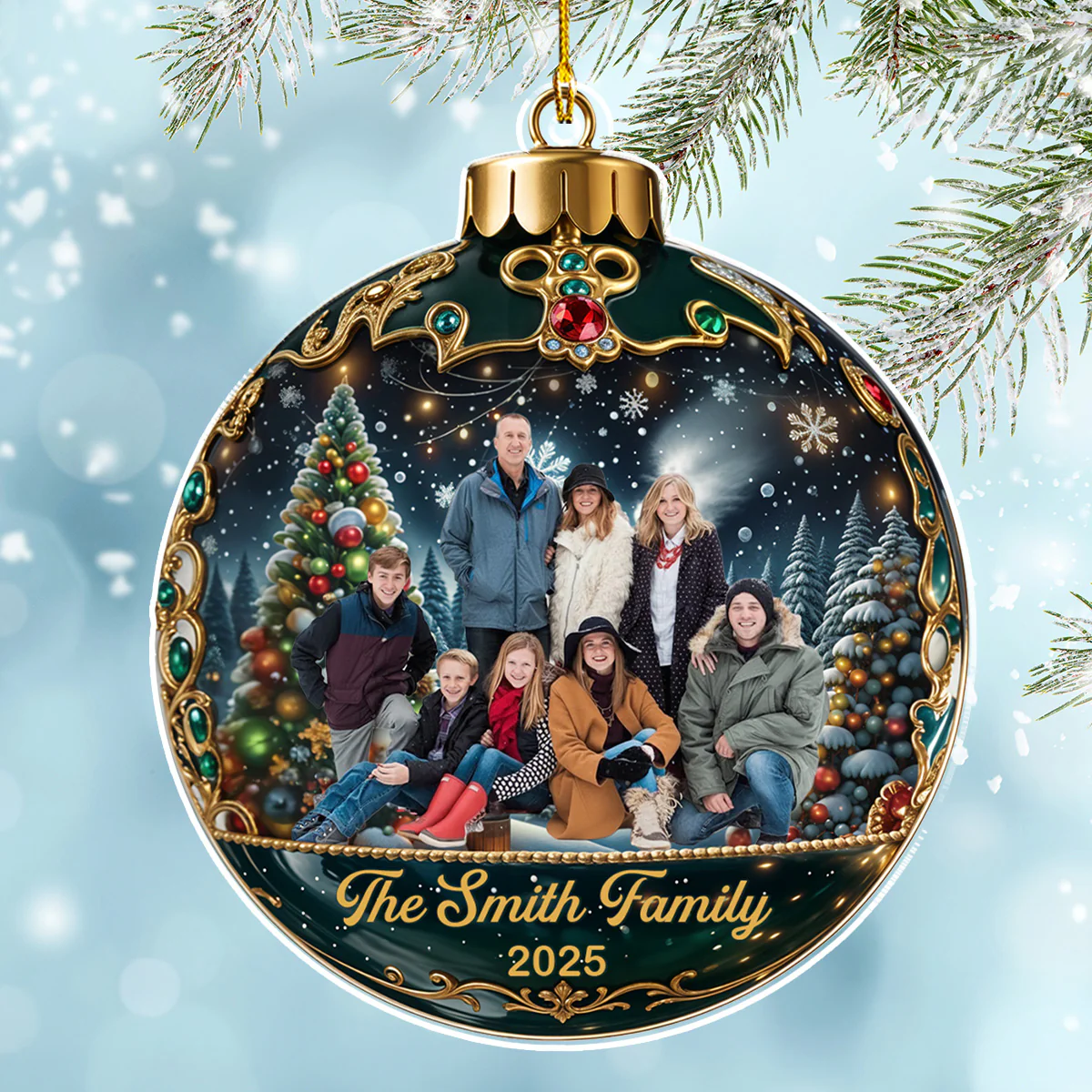 Family Together Christmas - Personalized Custom Acrylic Ornament - Image 5